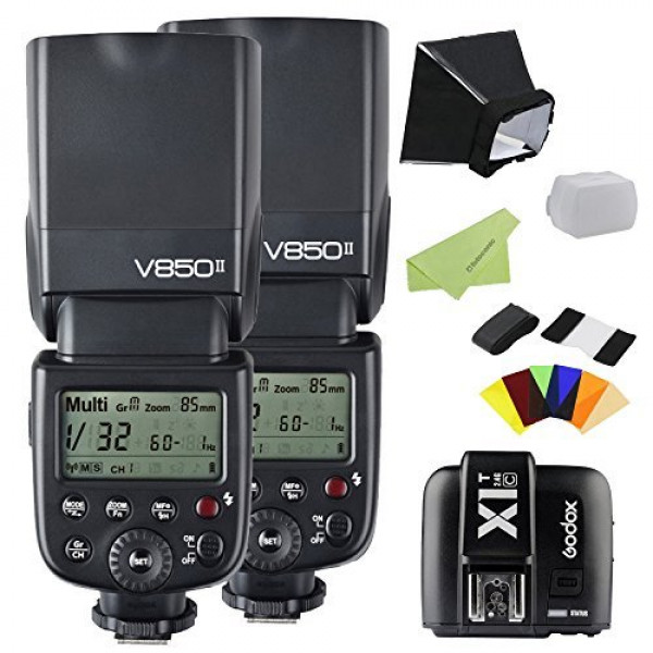 2 Godox Ving v850ii 2,4 G Li-Ion Speedlite Flash + x1t-c Sender für Canon-34